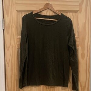 LOFT Dark Olive Long Sleeve Tee